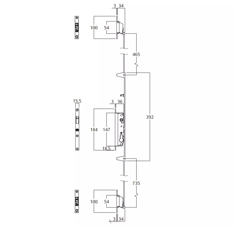 7-2249 Lockwood 8653 Triple Lock Kit