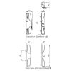 Sliding Door Handle & Deadlock Dimensions - Suits Austral Yarra View Edge - Rollerco